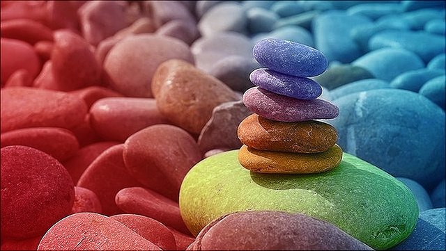 Colorful stones illustrating diversity